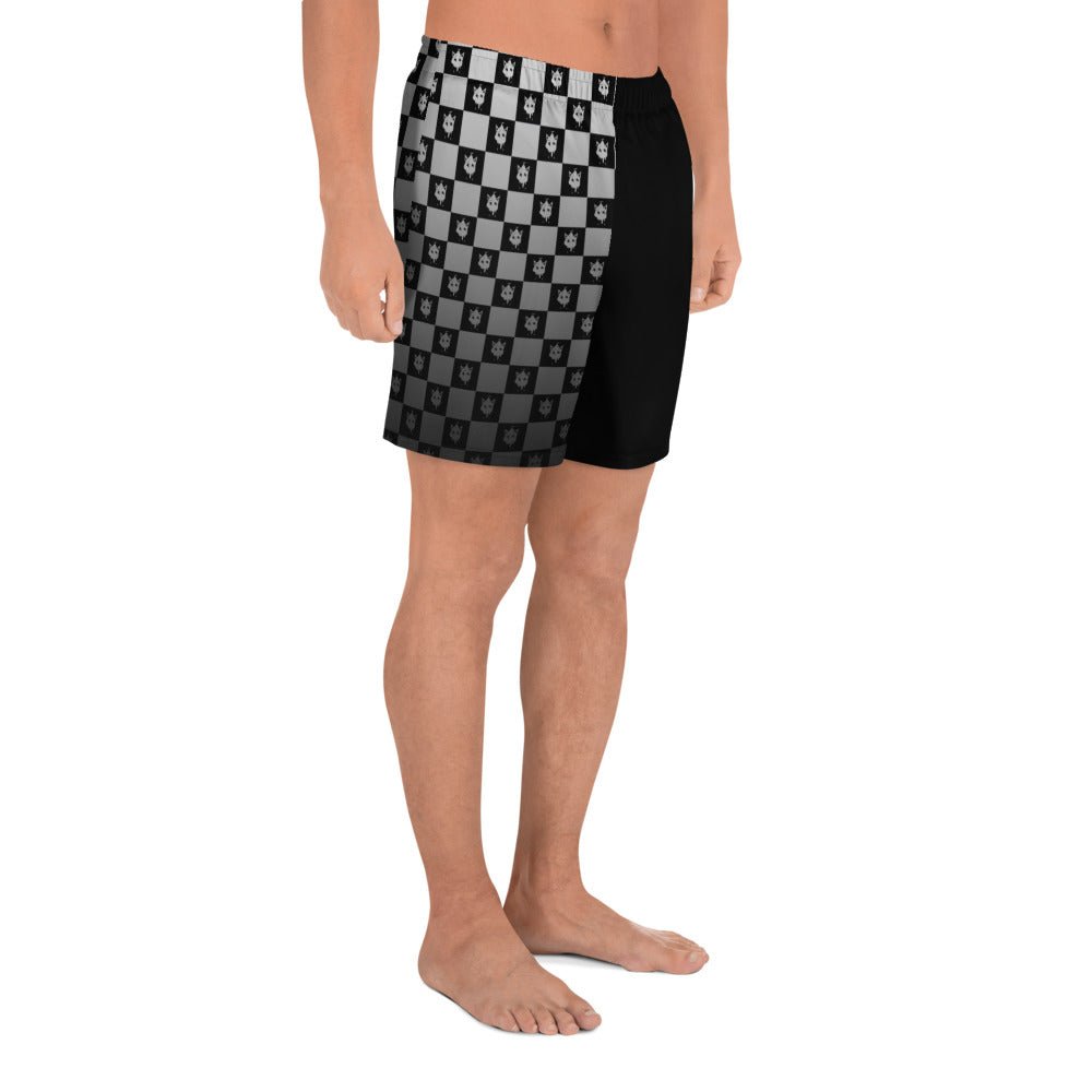 Black Checker Athletic Shorts- - Baht