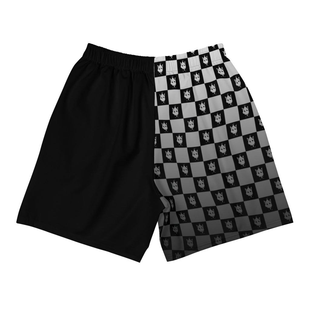 Black Checker Athletic Shorts- - Baht