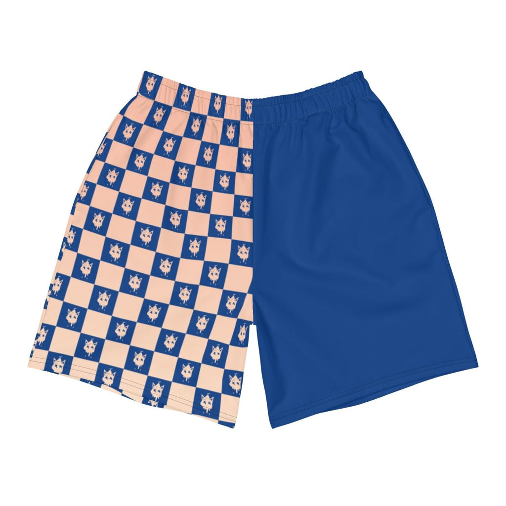 Blue Checkered Athletic Shorts- - Baht