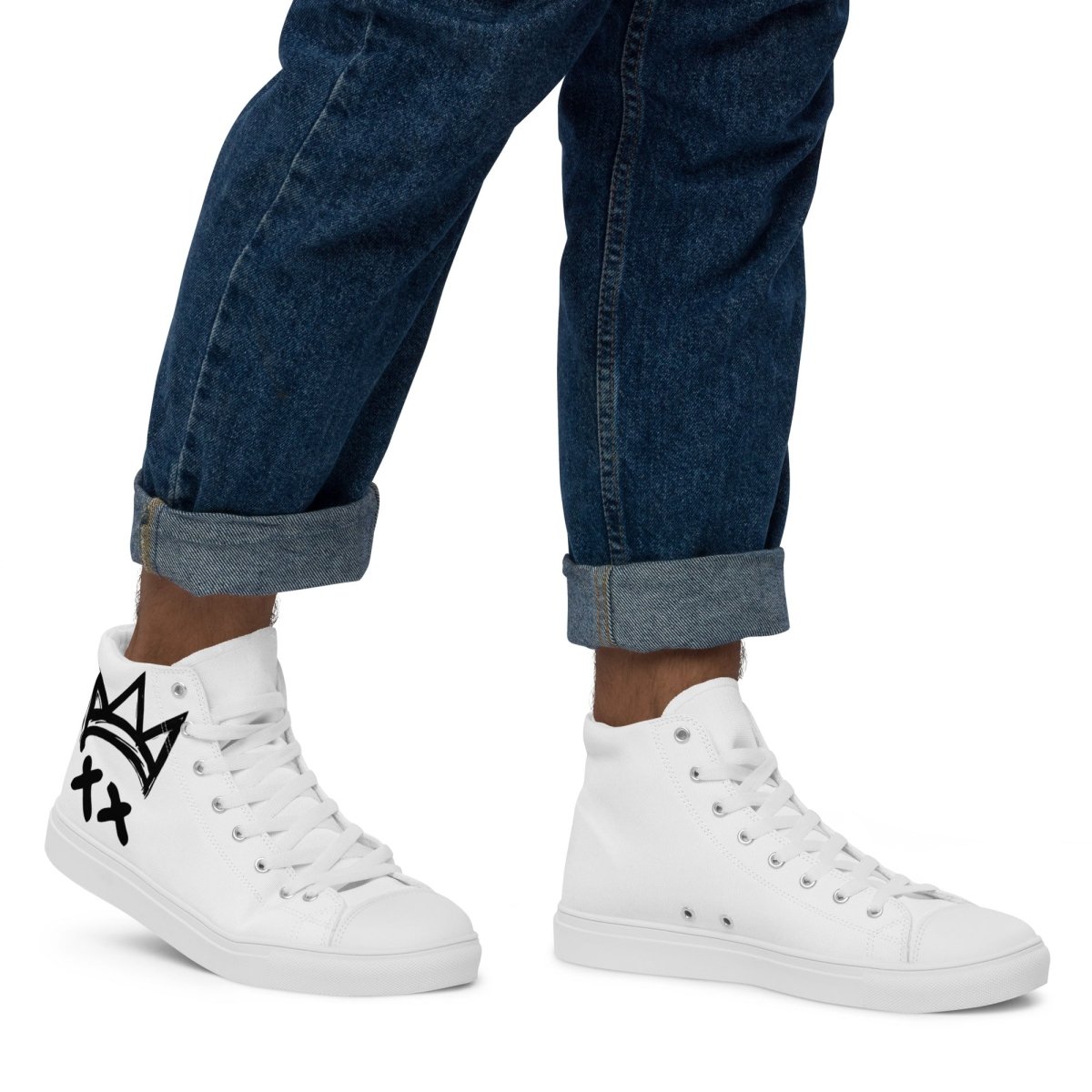 Crown high top canvas shoes- - Baht