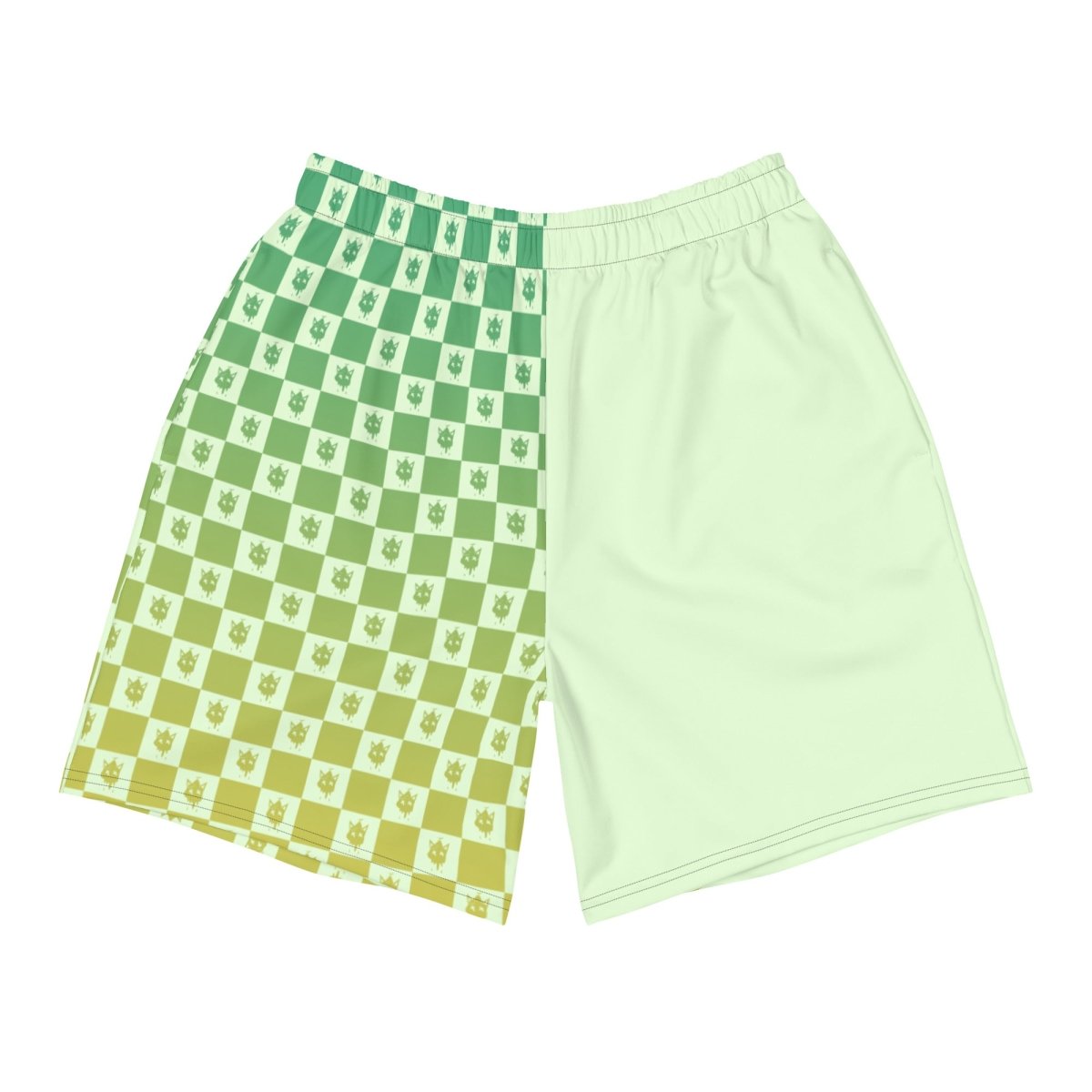 Green Checkered Athletic Shorts- - Baht