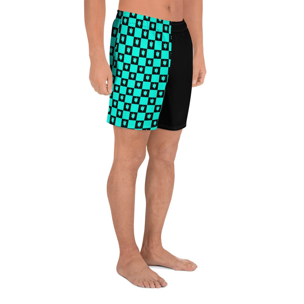 Neon Checkered Athletic Shorts- - Baht