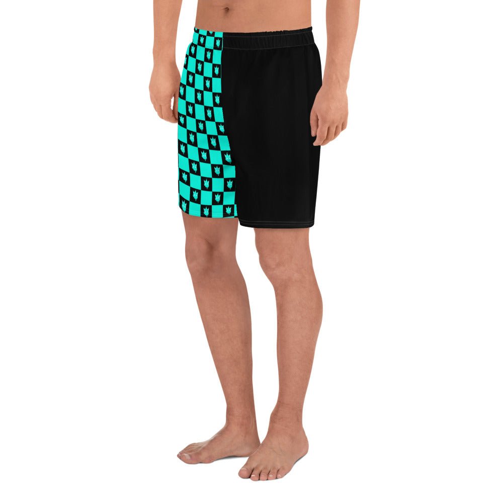 Neon Checkered Athletic Shorts- - Baht