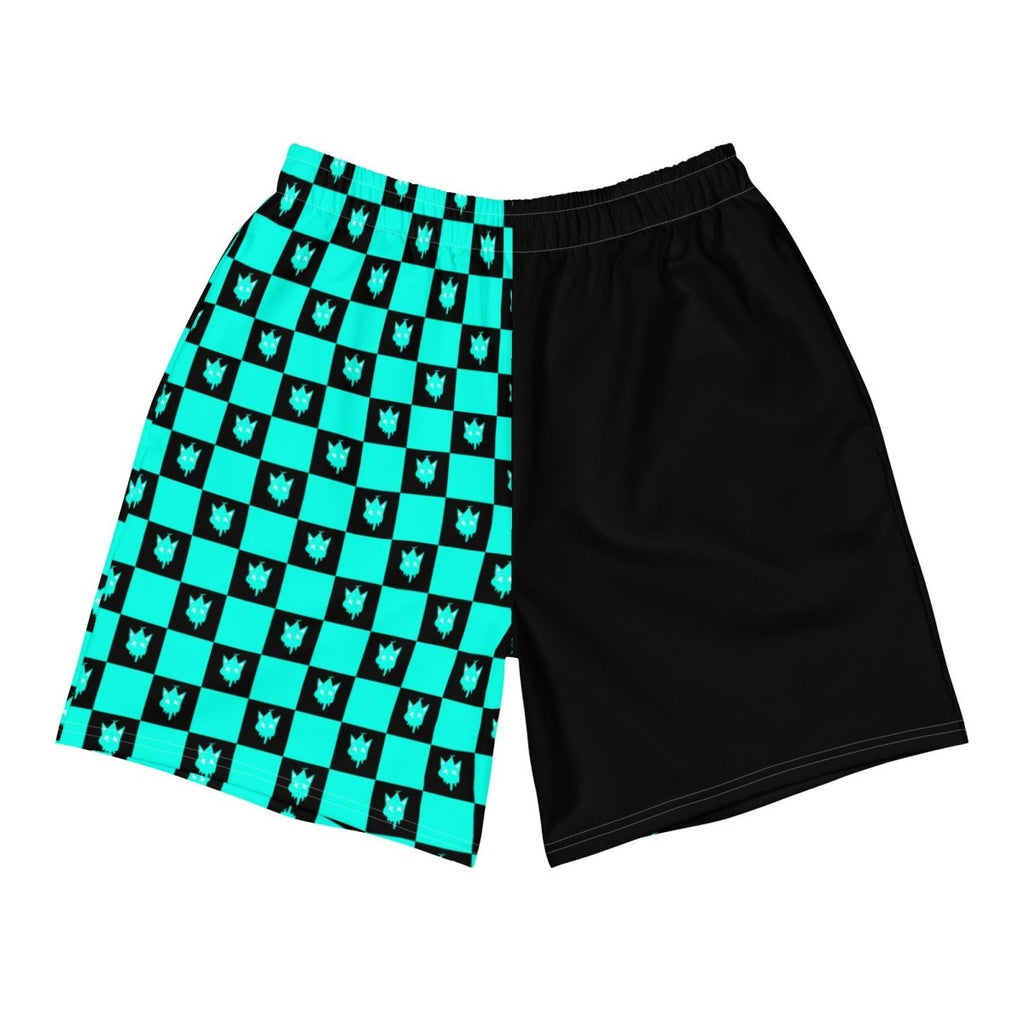 Neon Checkered Athletic Shorts- - Baht