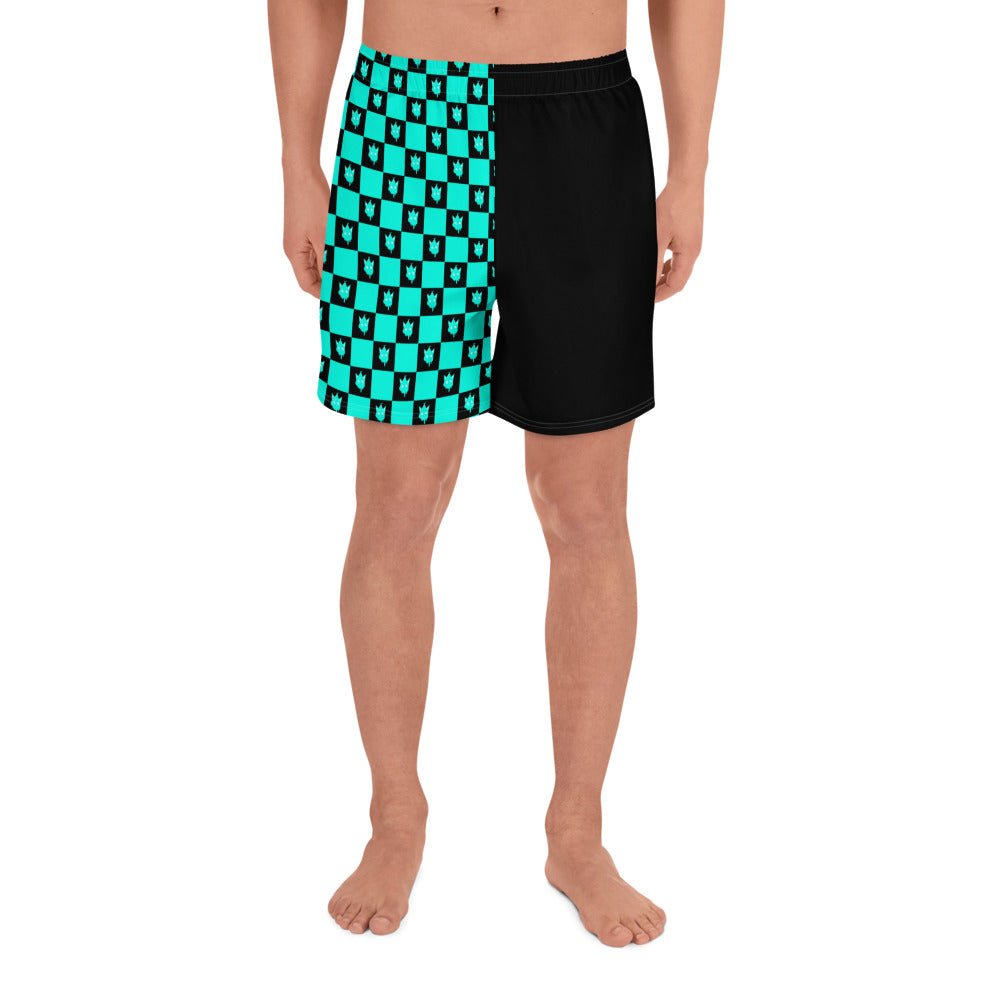 Neon Checkered Athletic Shorts- - Baht