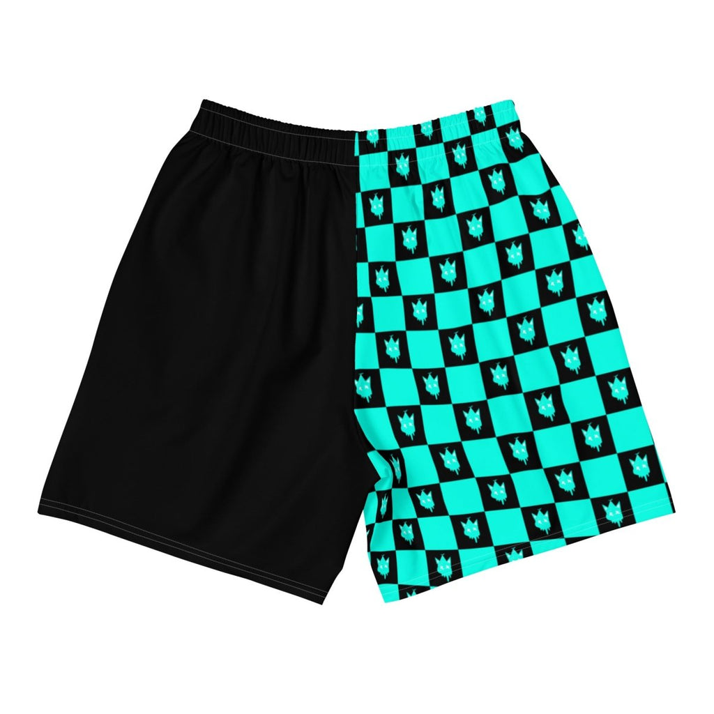 Neon Checkered Athletic Shorts- - Baht