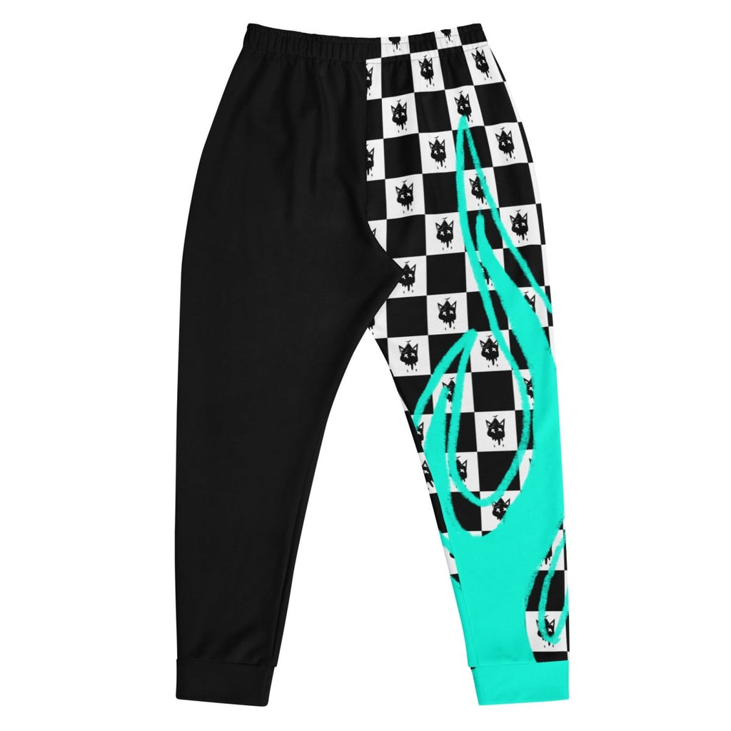 Neon Fire Checker Joggers- - Baht