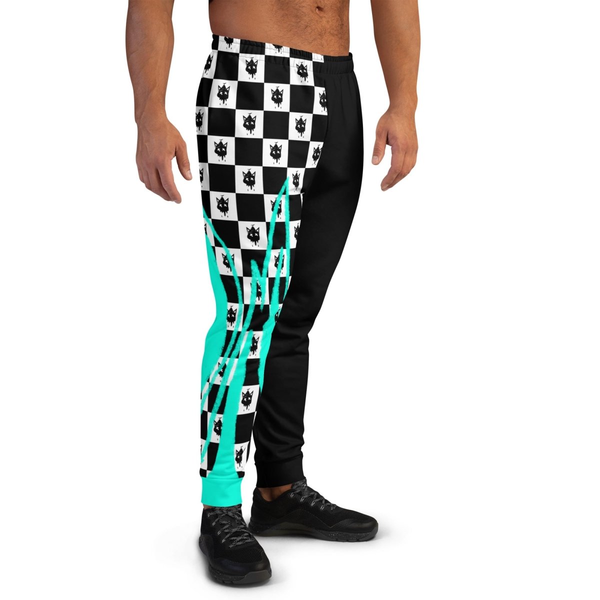 Neon Fire Checker Joggers- - Baht