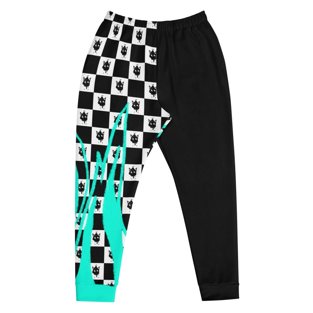 Neon Fire Checker Joggers- - Baht
