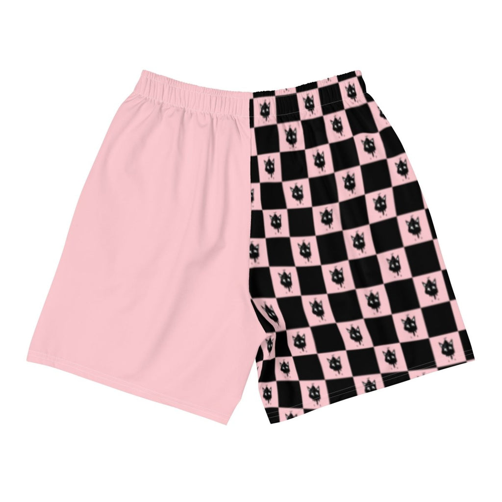 Pink checkered Athletic Shorts- - Baht