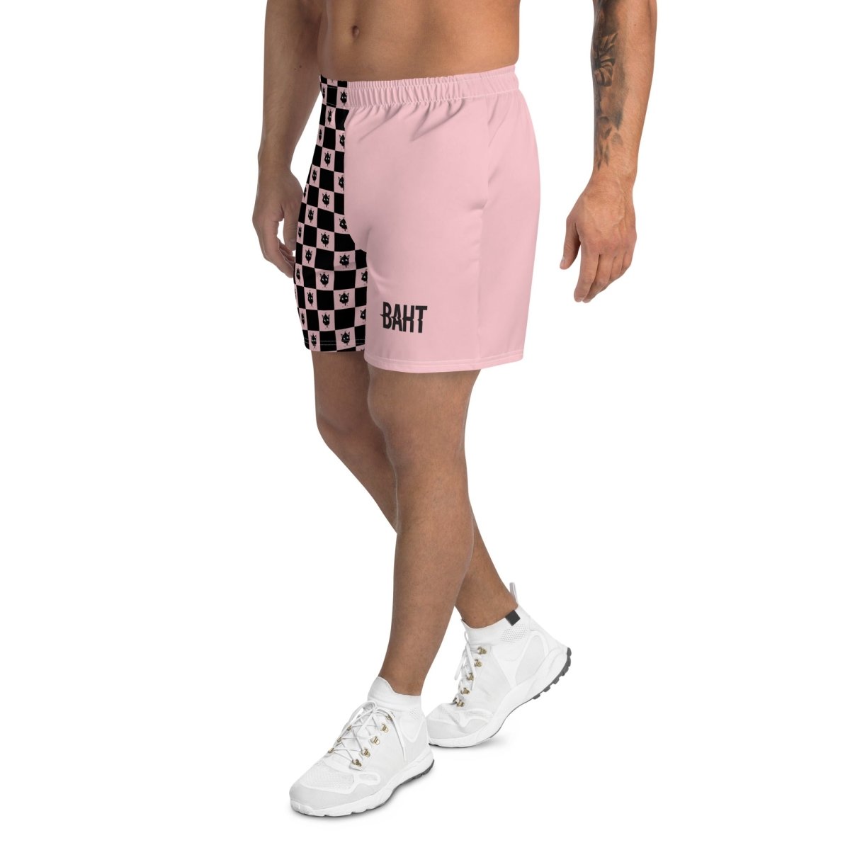 Pink checkered Athletic Shorts- - Baht