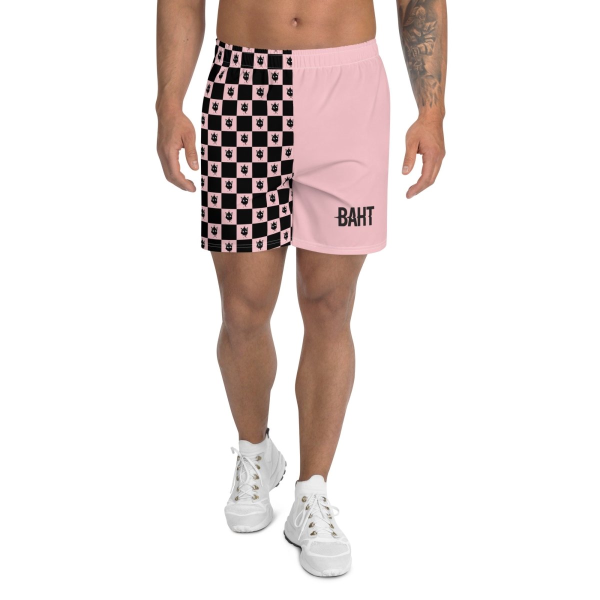 Pink checkered Athletic Shorts- - Baht
