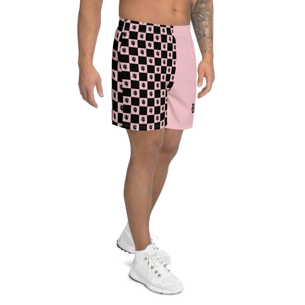 Pink checkered Athletic Shorts- - Baht