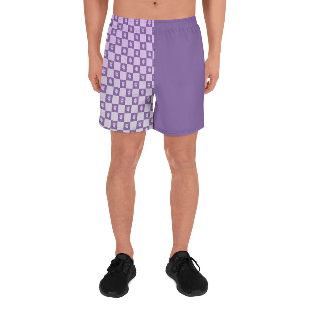 Purple Checkered Athletic Shorts- - Baht