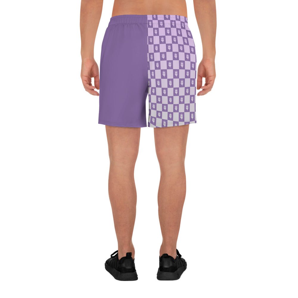 Purple Checkered Athletic Shorts- - Baht