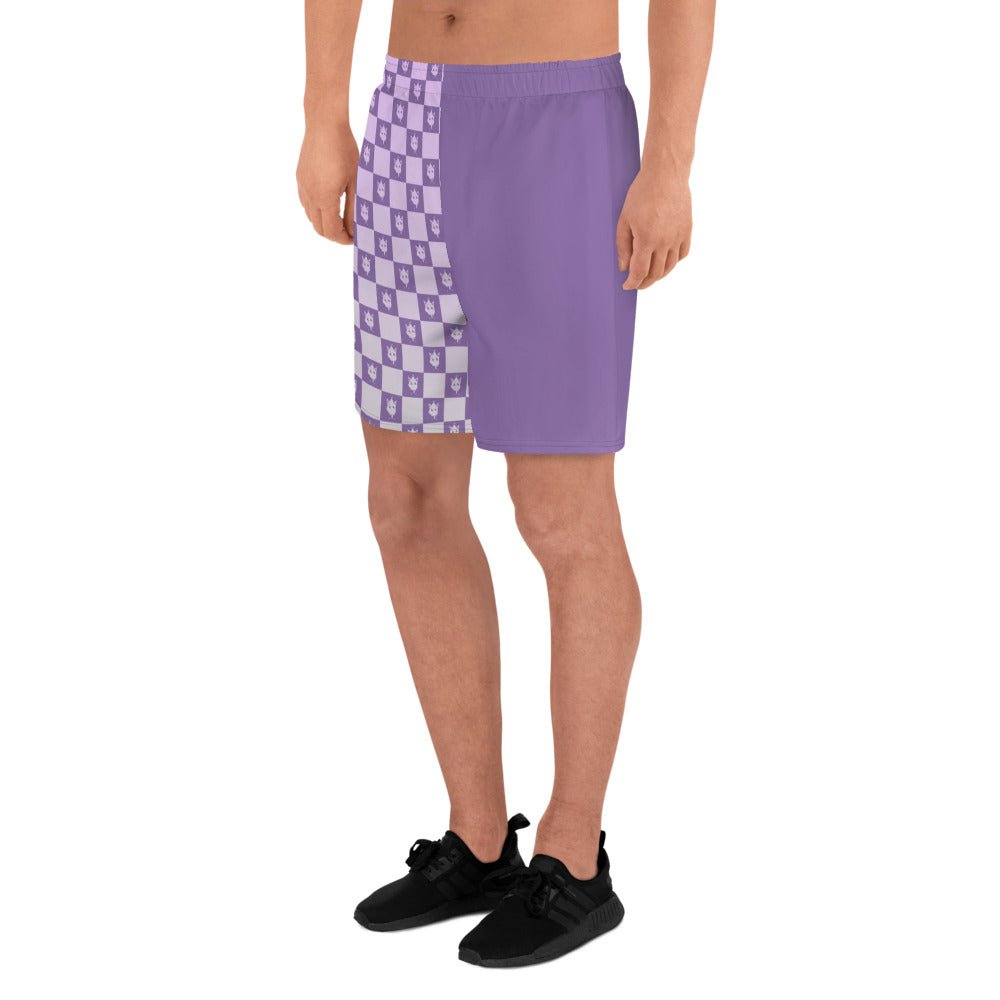 Purple Checkered Athletic Shorts- - Baht