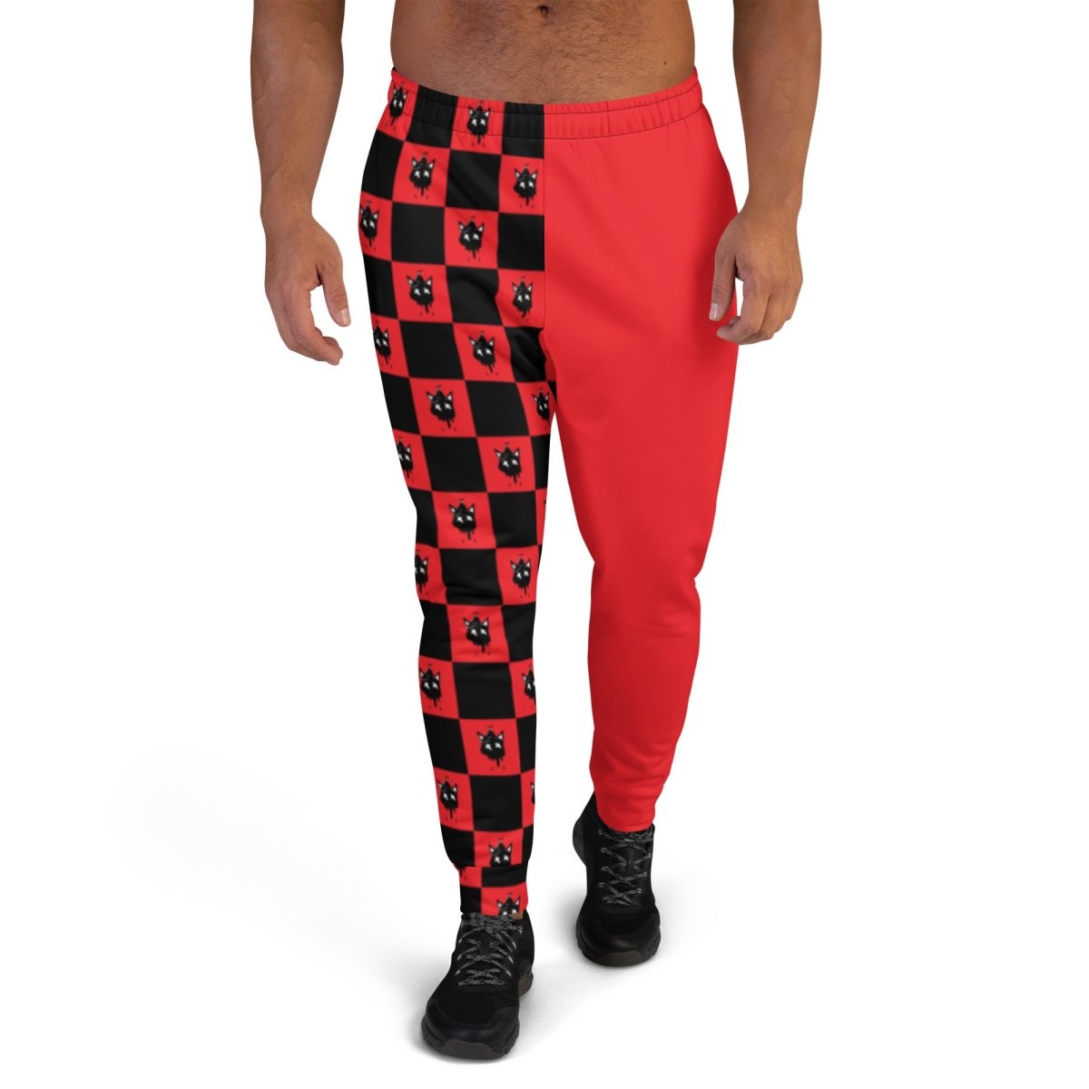 Red Checkered Joggers- - Baht
