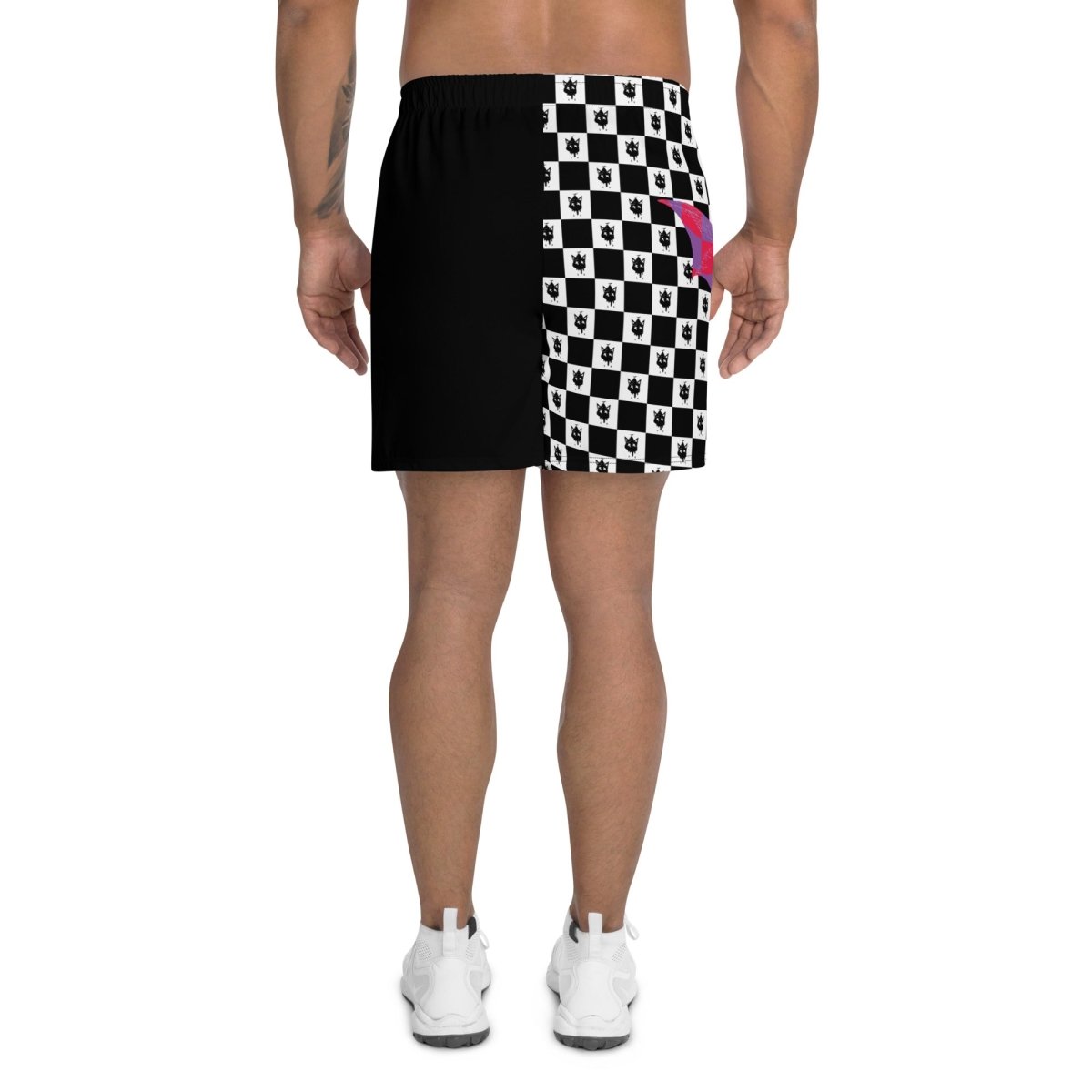 Retro Black Checker Athletic Shorts- - Baht