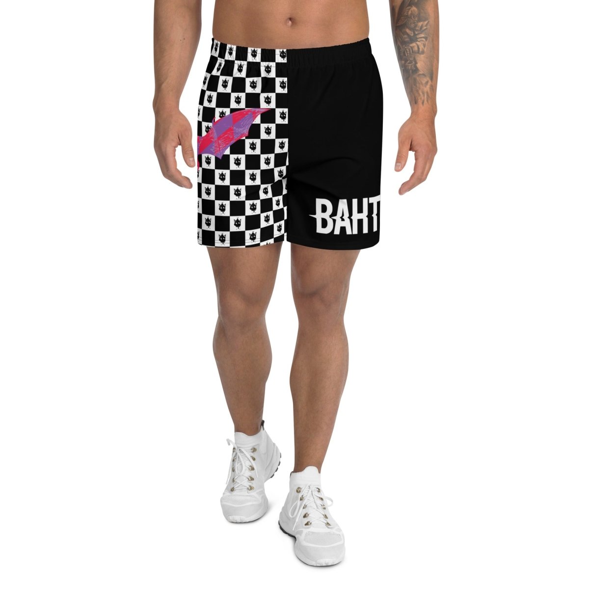 Retro Black Checker Athletic Shorts- - Baht