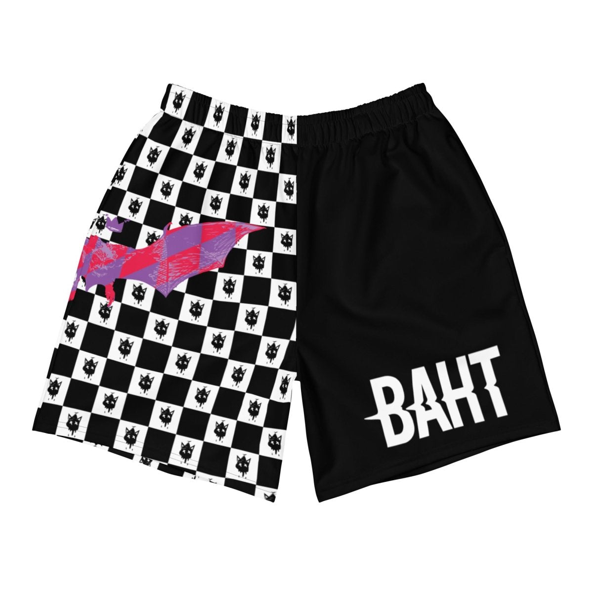 Retro Black Checker Athletic Shorts- - Baht