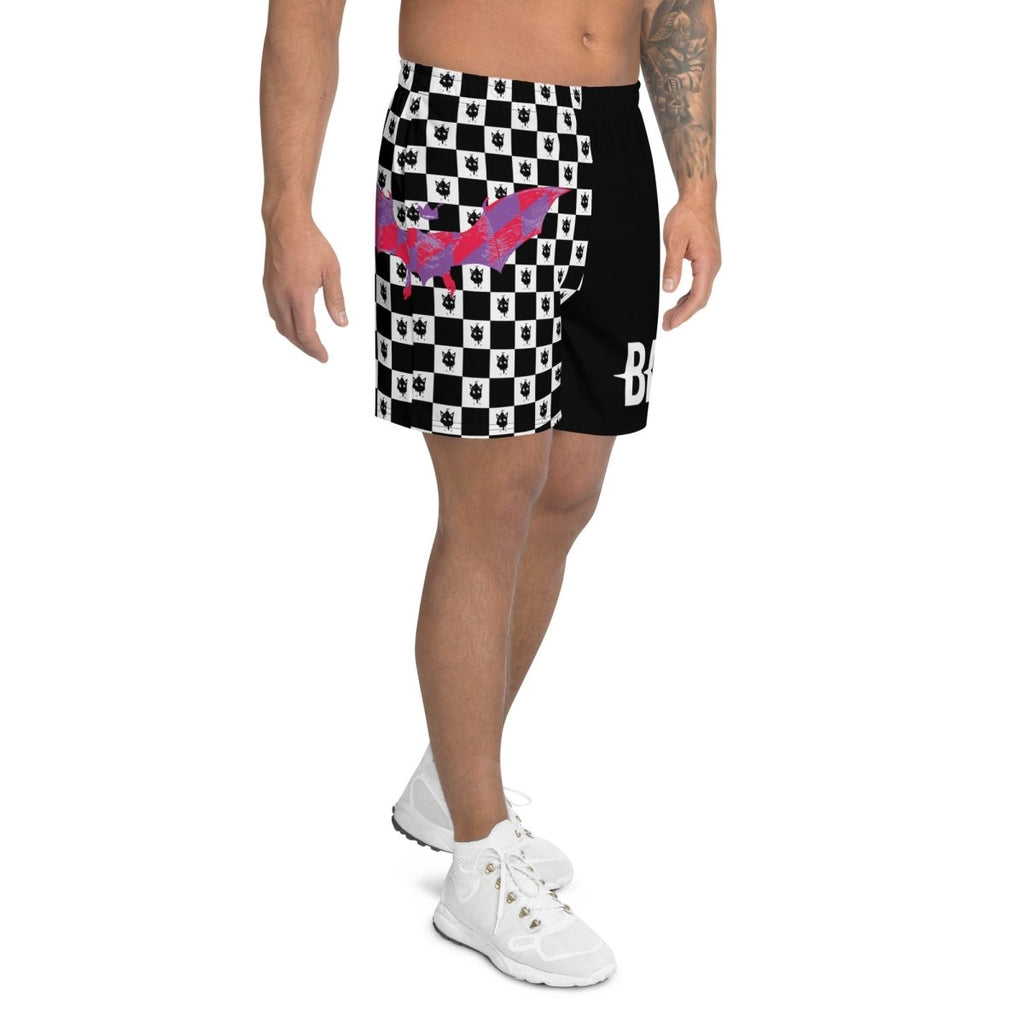 Retro Black Checker Athletic Shorts- - Baht