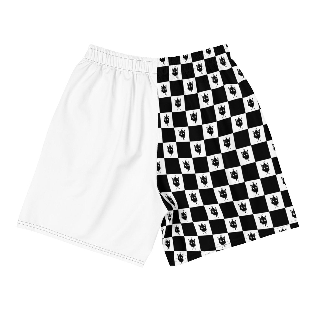 White Checkered Athletic Shorts- - Baht